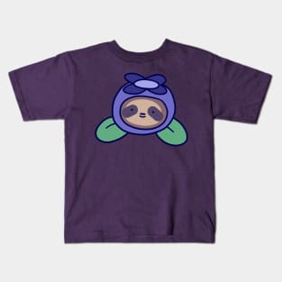 Blueberry Sloth Face Kids T-Shirt